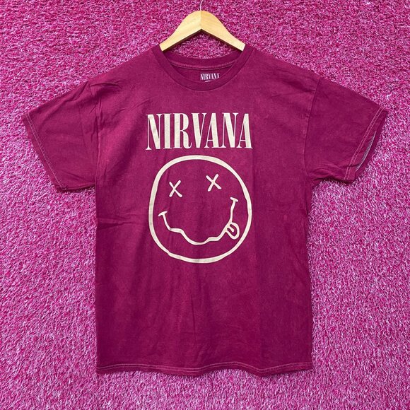 Nirvana Neverming Grunge Magenta Rock Tee Large - Picture 1 of 4